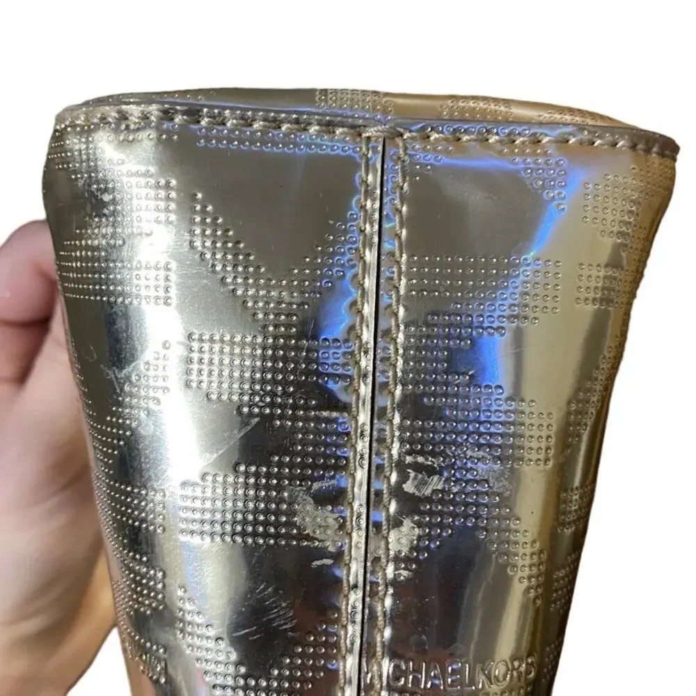 Michael Kors shiny metallic gold Large Jet Setter purse / bag Excellent‎ cond.